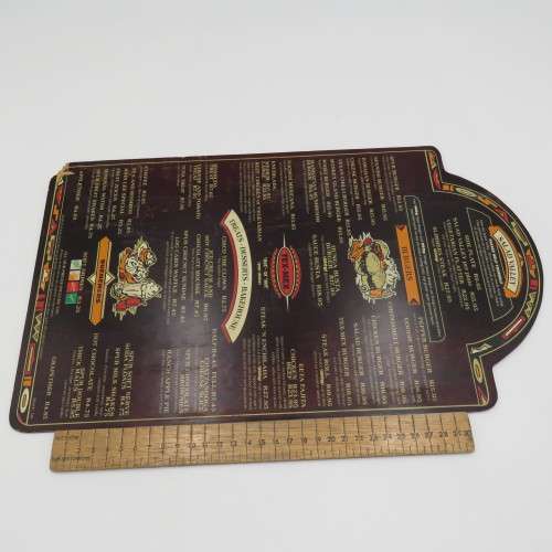 Lot of 6 vintage wooden spur menus for placemats