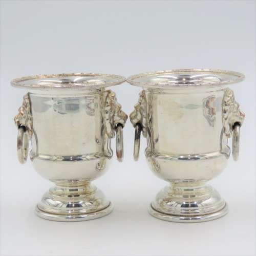 Pair of Viners Sheffield silverplated tooth pick holders