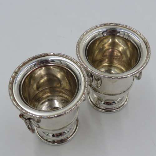 Pair of Viners Sheffield silverplated tooth pick holders