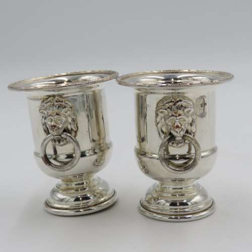 Pair of Viners Sheffield silverplated tooth pick holders