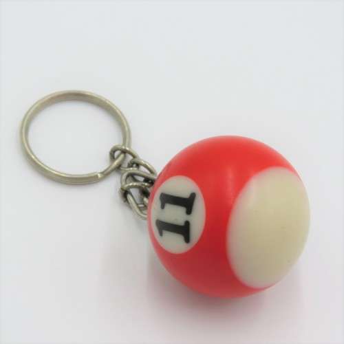 Number 11 pool ball keyring holder