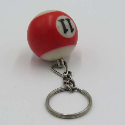 Number 11 pool ball keyring holder
