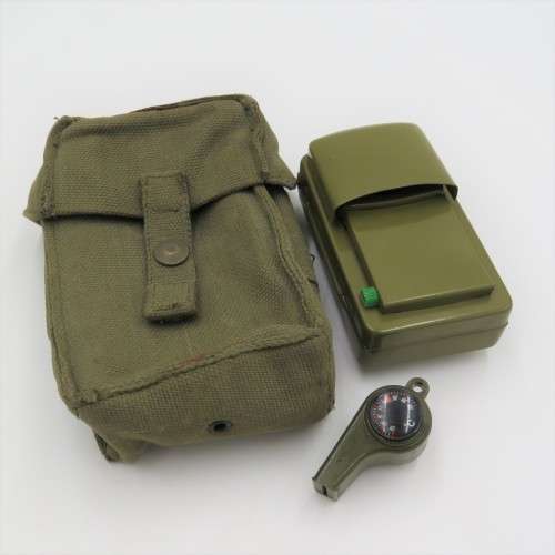 Military pocket lantern and whistle in SADF ammo pouch