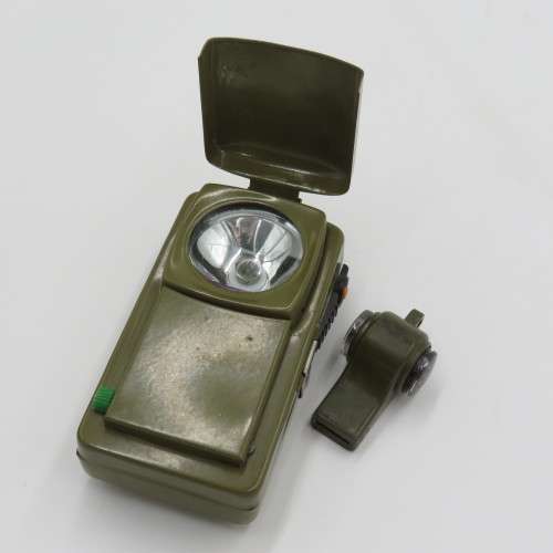 Military pocket lantern and whistle in SADF ammo pouch