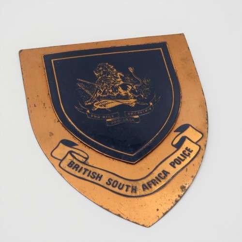 British South Africa Police copper plaque