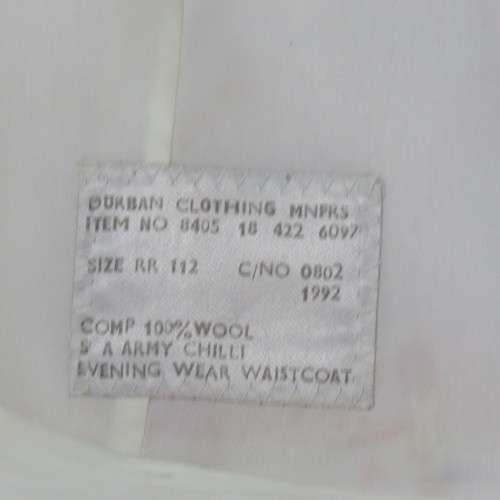 SANDF mess dress uniform - Tunic, Trousers, Waistcoat - Personnel services Corps - Sizes below