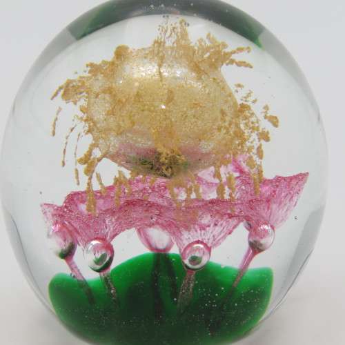 Vintage handmade glass paperweight