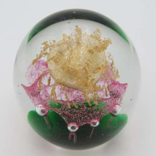 Vintage handmade glass paperweight