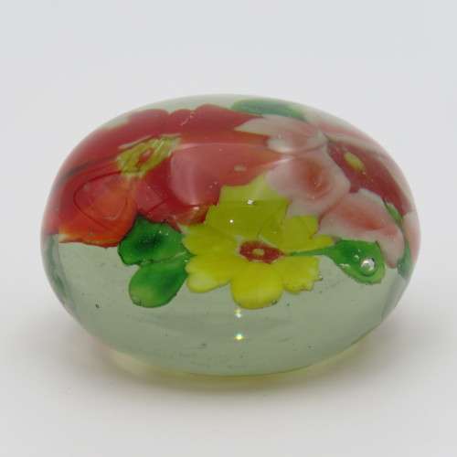 Vintage Handmade glass flower paperweight