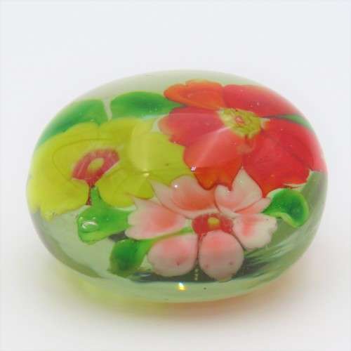 Vintage Handmade glass flower paperweight
