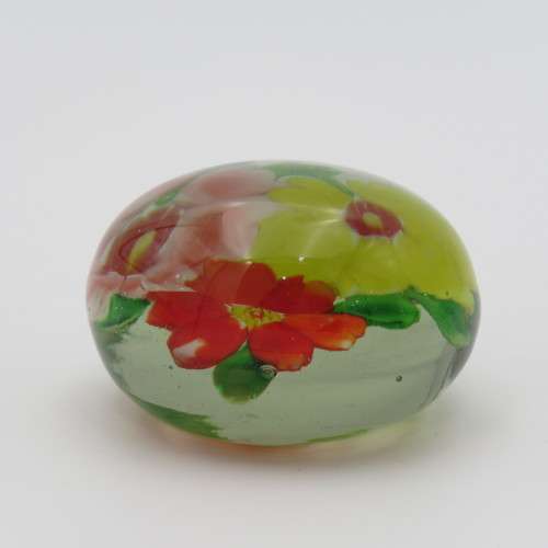 Vintage Handmade glass flower paperweight