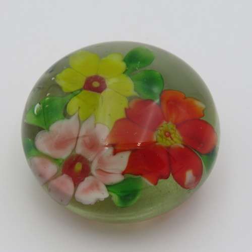 Vintage Handmade glass flower paperweight