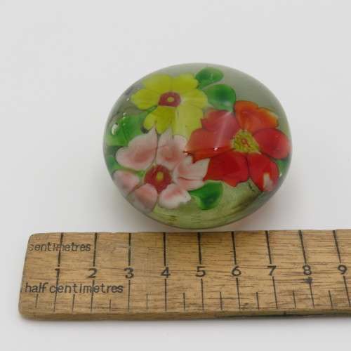 Vintage Handmade glass flower paperweight