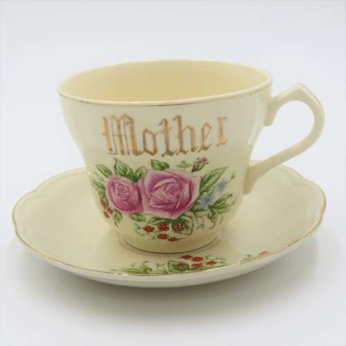 Porcelain Mother tea cup and saucer