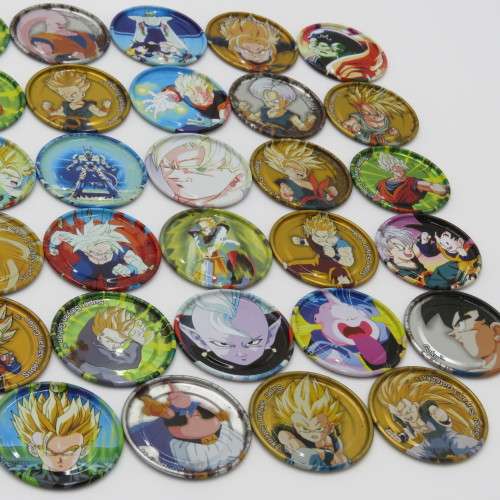 Lot of 34 Simba Dragon Ball Z Tazo`s - Includes metal, silver, gold and click Tazo`s