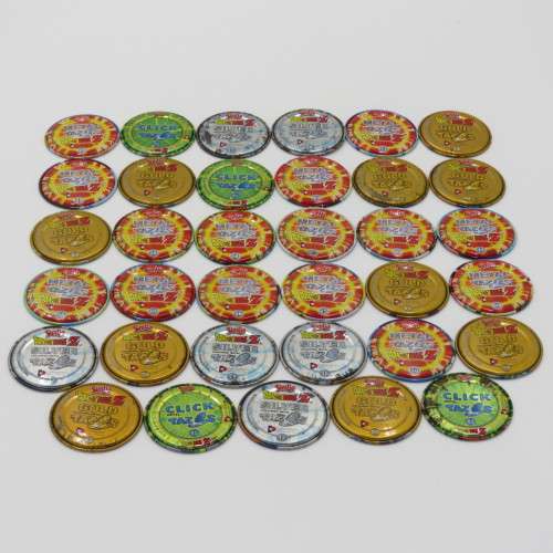 Lot of 34 Simba Dragon Ball Z Tazo`s - Includes metal, silver, gold and click Tazo`s