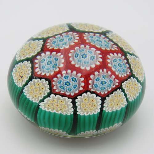 Beautiful handmade glass millefiori paperweight