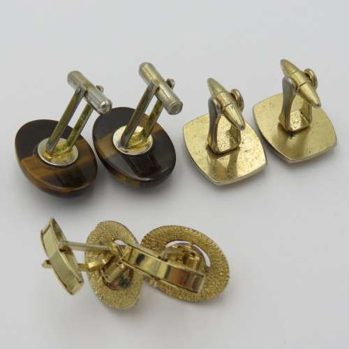 Lot of 3 pairs vintage cufflinks