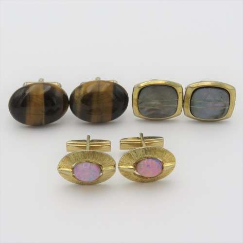Lot of 3 pairs vintage cufflinks