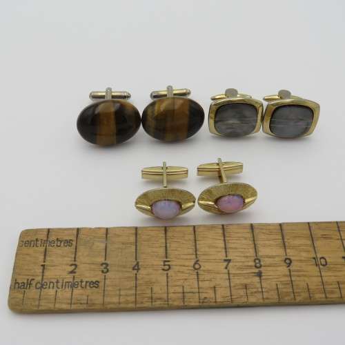 Lot of 3 pairs vintage cufflinks
