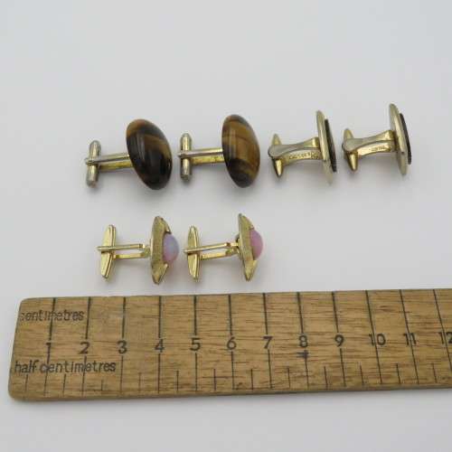 Lot of 3 pairs vintage cufflinks
