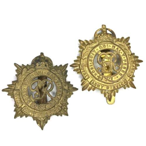 Lot of 2 different Royal Army Service Corps cap badges