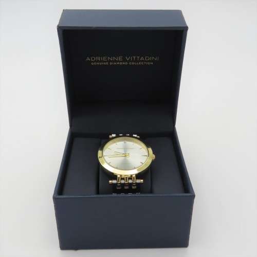 Adrienne Vittadini Genuine diamond quartz ladies watch in box