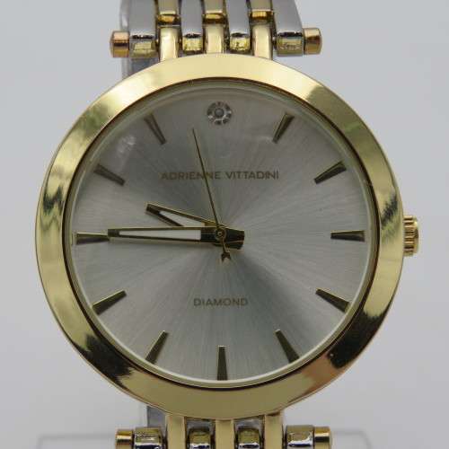 Adrienne Vittadini Genuine diamond quartz ladies watch in box