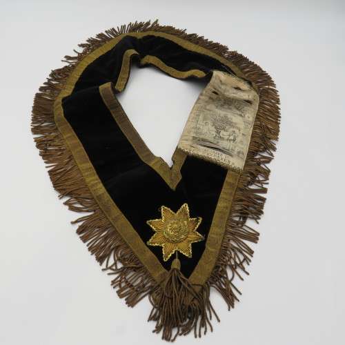 Lot of Free Masons apron and sash with booklets of Bro. Schlimper