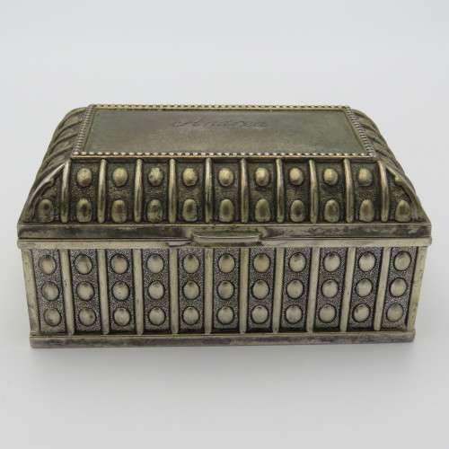 Vintage jewellery box inscribed `Andrea` - White metal and good condition