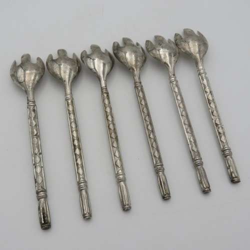 Lot of 6 vintage silverplated spoon forks (Sporks)