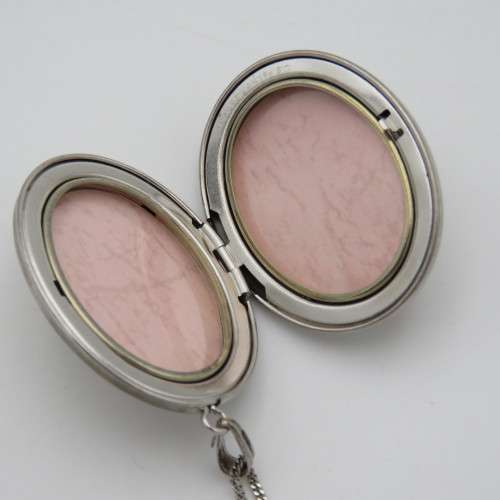 Sterling silver necklace with nickel plated locket - Length 45 cm