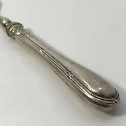 Beautiful fruit fork with British hallmarked silver handle