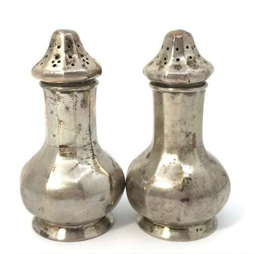 Vintage Silver Salt, Pepper and Mustard set - Made in Birmingham 1922 - By E Druiff and Co.