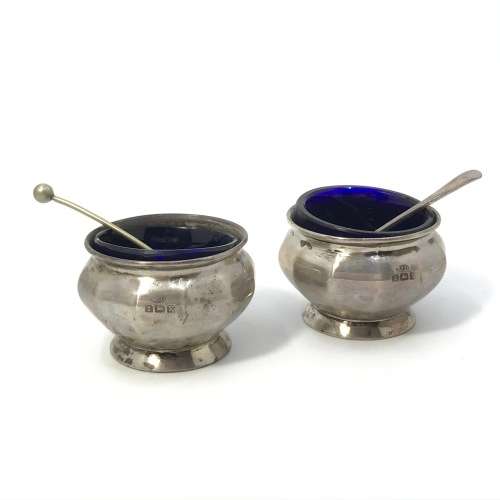 Vintage Silver Salt, Pepper and Mustard set - Made in Birmingham 1922 - By E Druiff and Co.