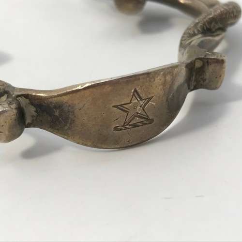 Unusual sugar tongs with fish shell ends - Silver, but no marks visible