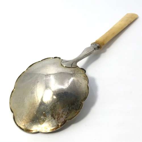 Bone handle 800 silver serving spoon