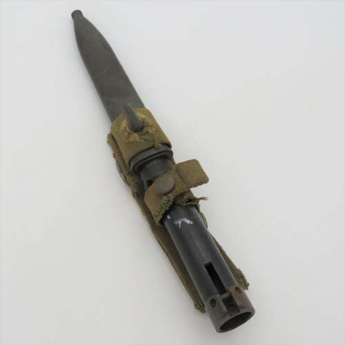 SADF R1 Rifle bayonet with frog - Well used - No clip