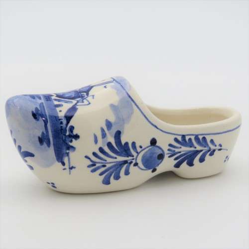 Vintage Blue and White Delft handpainted clog shoe