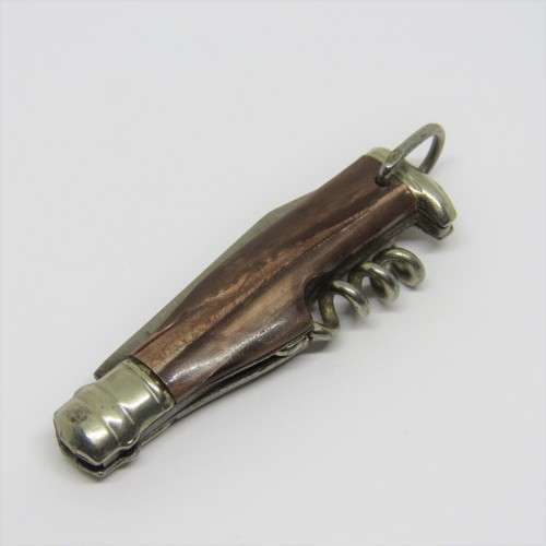 Vintage Richards bottle shaped corkscrew pocket knife keychain