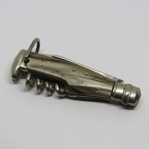 Vintage Richards bottle shaped corkscrew pocket knife keychain