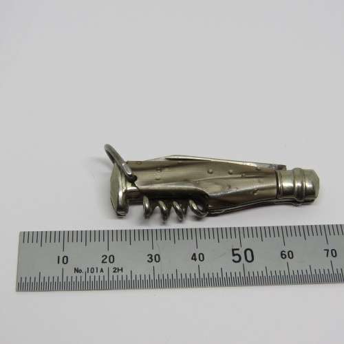 Vintage Richards bottle shaped corkscrew pocket knife keychain