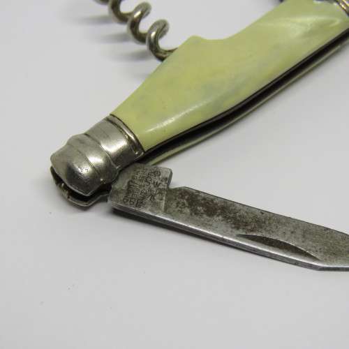 Vintage Richards bottle shaped corkscrew pocket knife keychain