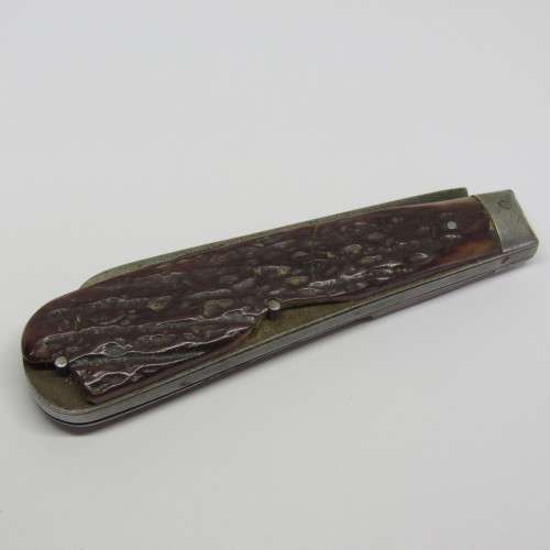 Antique IXL George Wostenholm folding pocket knife - Blade well used - Handle damaged