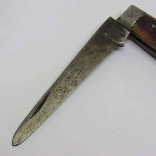 Antique IXL George Wostenholm folding pocket knife - Blade well used - Handle damaged
