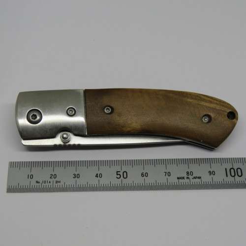 DOW folding pocket knife with wooden handle