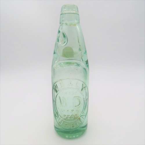 Antique W. Daly, Durban glass soda bottle with marble