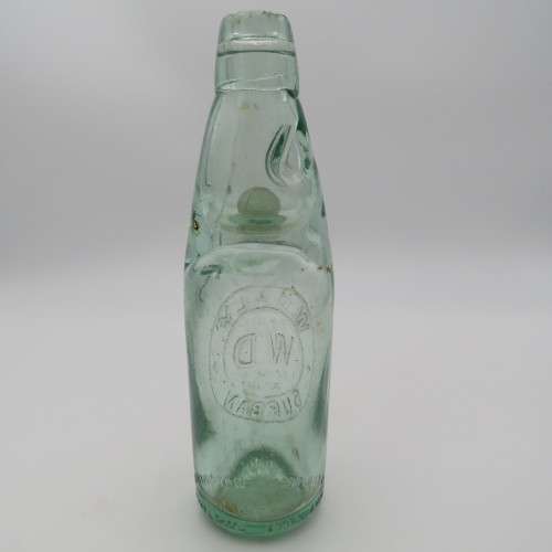 Antique W. Daly, Durban glass soda bottle with marble