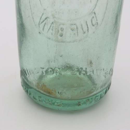 Antique W. Daly, Durban glass soda bottle with marble