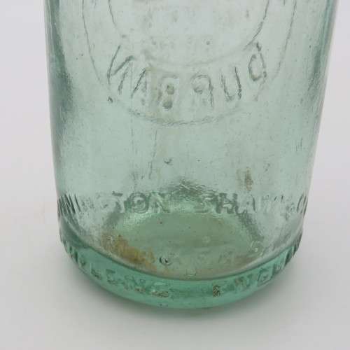 Antique W. Daly, Durban glass soda bottle with marble